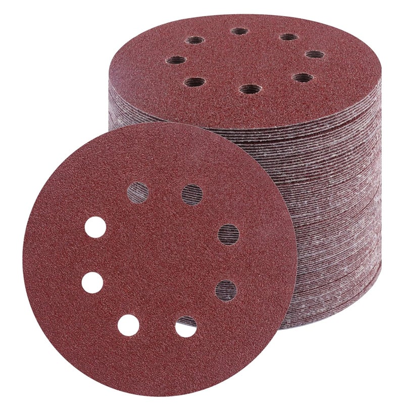 Vesagrin 50 PCS 5 Inch Sanding Discs 60Grit, Round Hook and Loop Sandpaper for Random Orbital Sander - Image 1